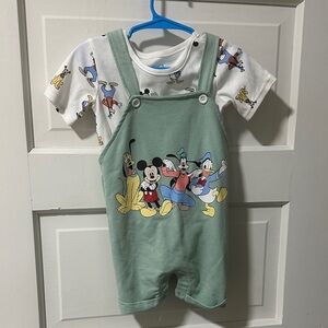 Disney Green Romper with Mickey and Friends
